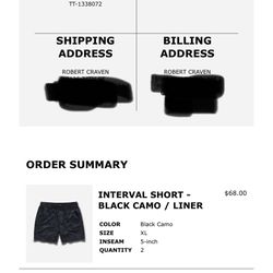 Ten Thousand Interval Shorts Lined Size XL