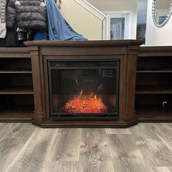 Real Flame Valmont Fireplace Entertainment TV Stand