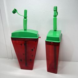 Watermelon Plastic Drinking Tumbler plastic 2 pieces 