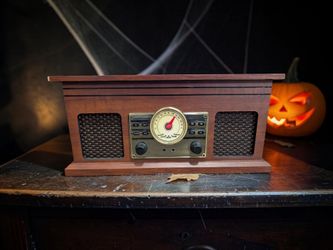 Vintage-Style Record Player with Radio