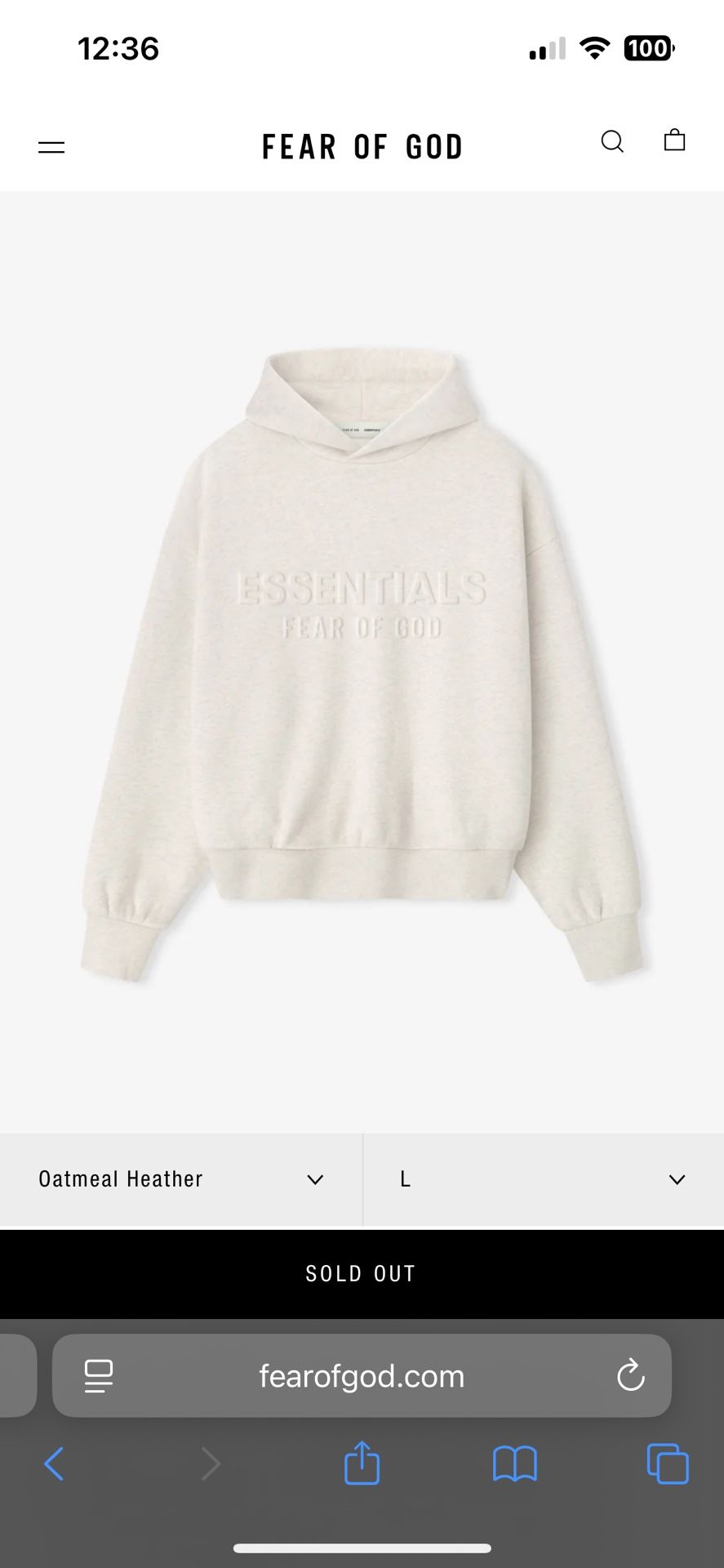 Essentials Original Heather Oar Hoodie