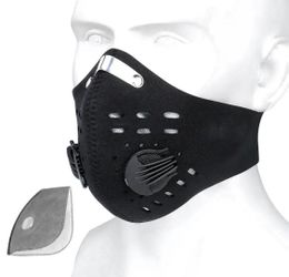 Cycling Face Mask Anti-Pollution Cycling Mask with Filters Activated Carbon Breathing Valve Bike Mouth Caps