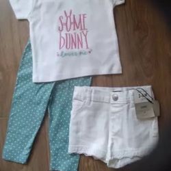 girls bnwt girls shorts with top and leggings age 3-6 months