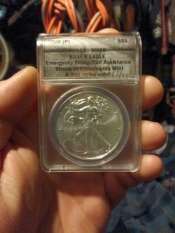 2020 Silver Eagle MS69 Emergency Production Assistance Philly No Mint Mark