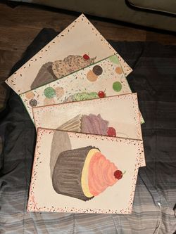 Set Of 4 Cupcake paintings
