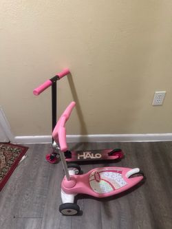 Two Pink Kids Scooters – Halo and Radio Flyer