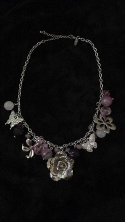 Betsey Johnson Purple Chunky Charm Necklace