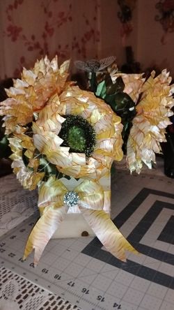 Handmade Silk Sunflower Floral Arrangement