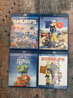Blue Ray DVD Smurfs, Rip, Tango, Despicable Me