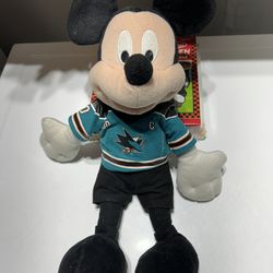 NHL San Jose sharks Disney Mickey Mouse Stuffed Plush
