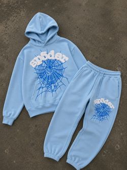Sp5der Baby Blue Hoodie and Jogger Set