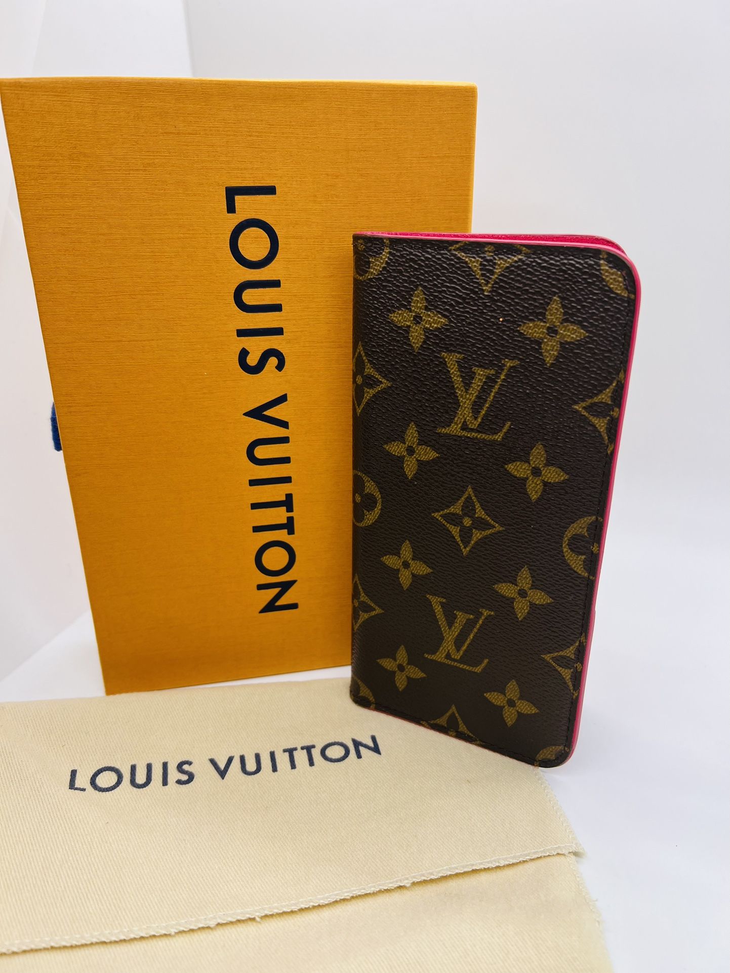 Authentic Louis Vuitton Monogram Iphone X XS Folio Case Used With Box And Dust Bag