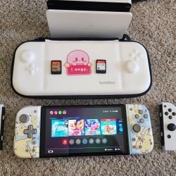 Nintendo Switch OLED + BOTW + Nicer+ hori Splitpad Slim