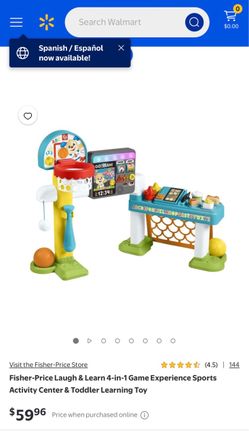 Fisher-Price Toddler Learning Toy Laugh & Learn 4-in-1 Game Experience Sports Activity Center with Smart Stages for Infants Ages 9+ Months