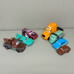 Disney Pixar Cars Diecast Lot 7 Vehicles Mater Flo Fillmore Octane Gain Semi