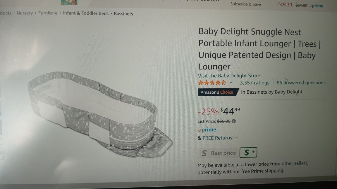 Baby Snuggle Lounger Portable NEED GONE ASAP 