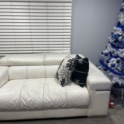 White Leather Couch 
