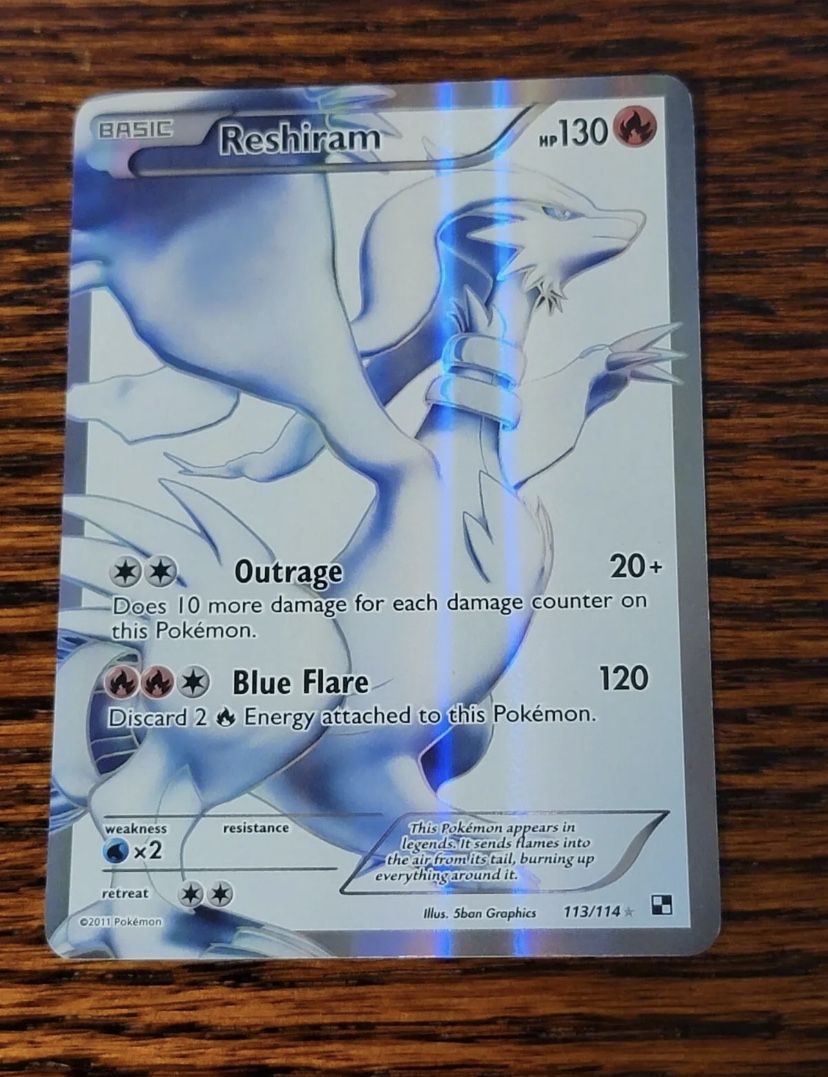 Reshiram Full Art 113/114 Black White Ultra Rare Pokémon Card LP