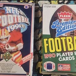 1990 & 1991 Football - UPPER DECK - FLEER 2 Boxes 36 Packs Each