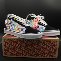 Vans (Old Skool) Checkerboard Rainbow M.6.5 W.8 Pride Shoes New NIB Fast