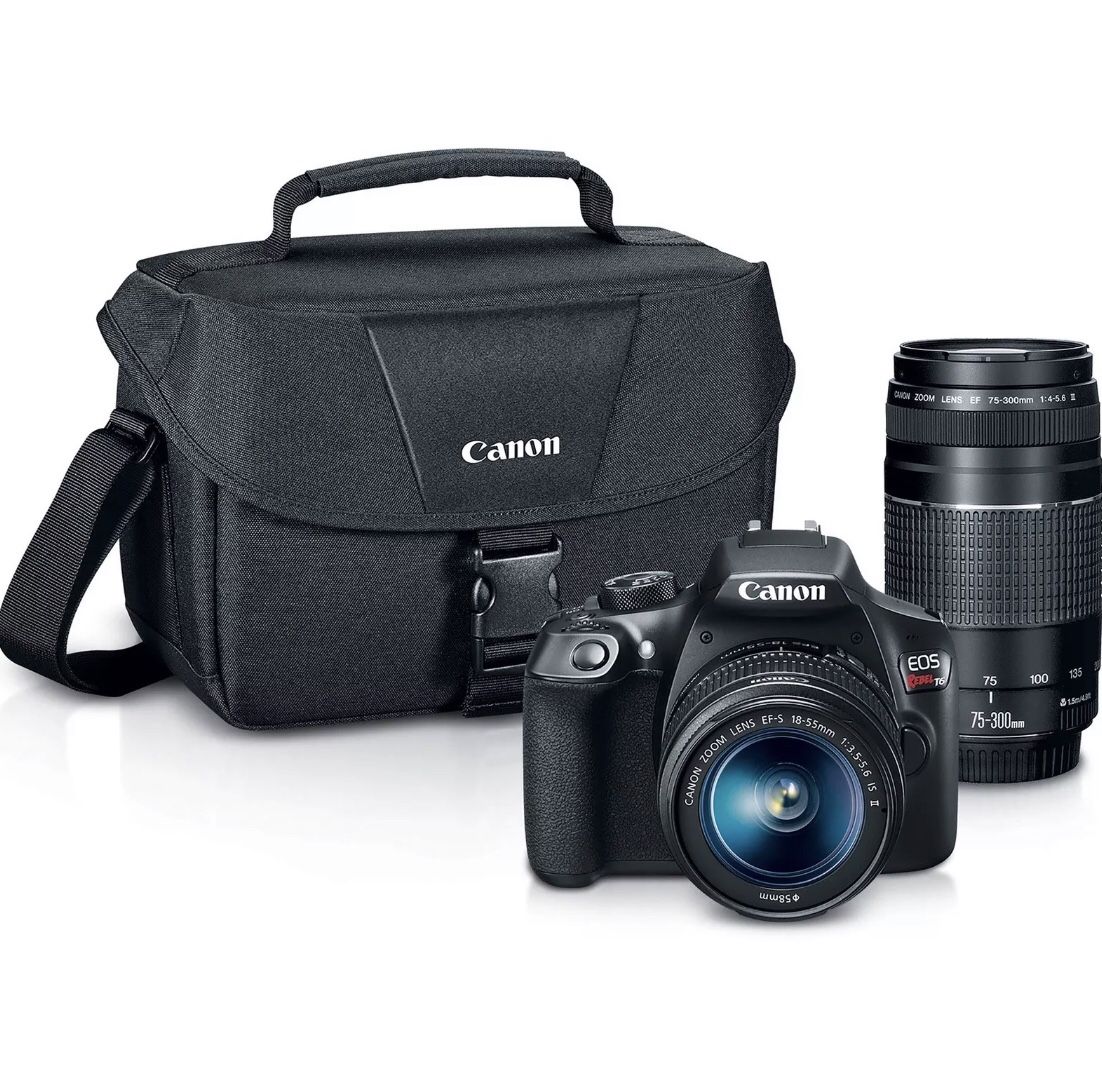 Canon Rebel T6 DSLR Premium Bundle Kit with 18-55mm 75-300mm Lenses & Canon Case