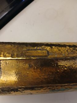 Josie Natori Signature Logo Goldtone Oversized Hammered Metal Cuff 