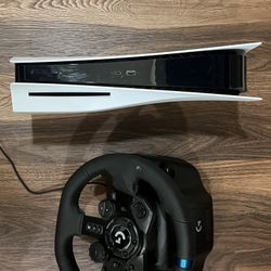 PS5 and Logitech G923 Steering Wheel And Pedals 