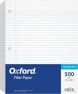 OXFORD Loose Leaf Paper, 500 Sheets, College Rule Filler Notebook Paper - MULTIPLE AVAILABLE (NEW)