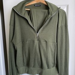 2-pc Olive Green Women’s Outfit Sweatsuit Long Sleeve Pullover Hoodie Tracksuit Pants Set w/Pockets