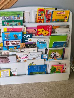 Wooden book shelf and toy stoage
