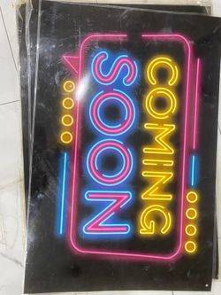 Coming Soon Advertising Print Laminated Store Sign Label 36” x 24”