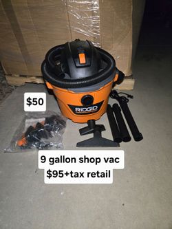Ridgid 9 gallon shop vac $95 +tax retail