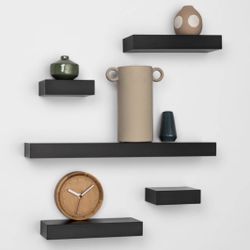Project 62 Wall Shelf Set Color Black