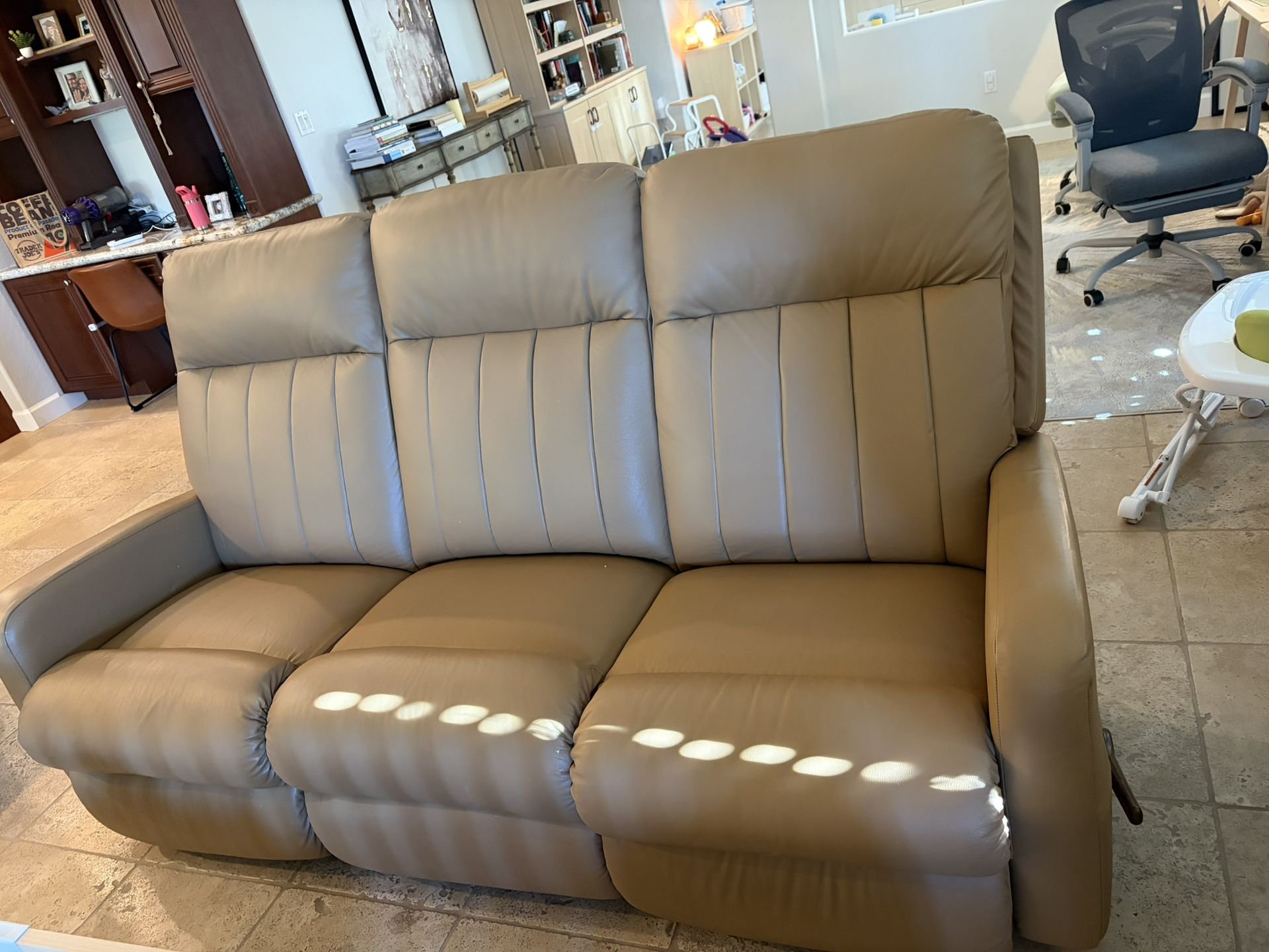 Custom Lazy Boy Leather Recliner Sofa
