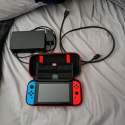 Nintendo Switch With Dock Charger And Case
