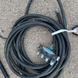 3/4” hose with 4 way splitter