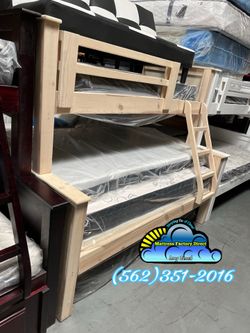 Twin full whitewash bunk bed with mattresses colchones nuevos new