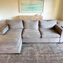 Crate and Barrel Axis 2-Piece Sectional Sofa with Chaise Lounge 