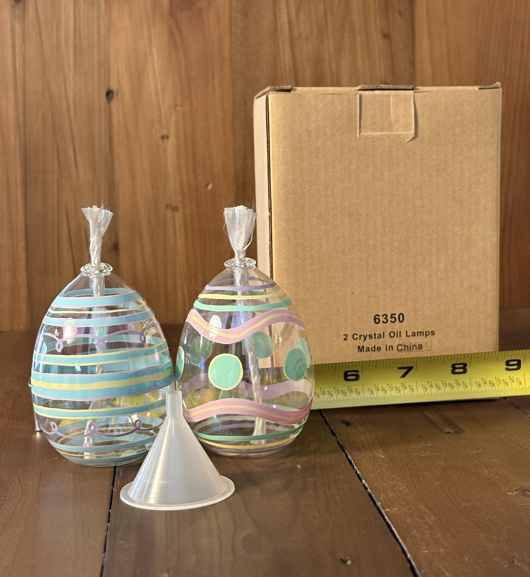 PH 6350 Crystal Easter Egg Oil Lamps (pair)