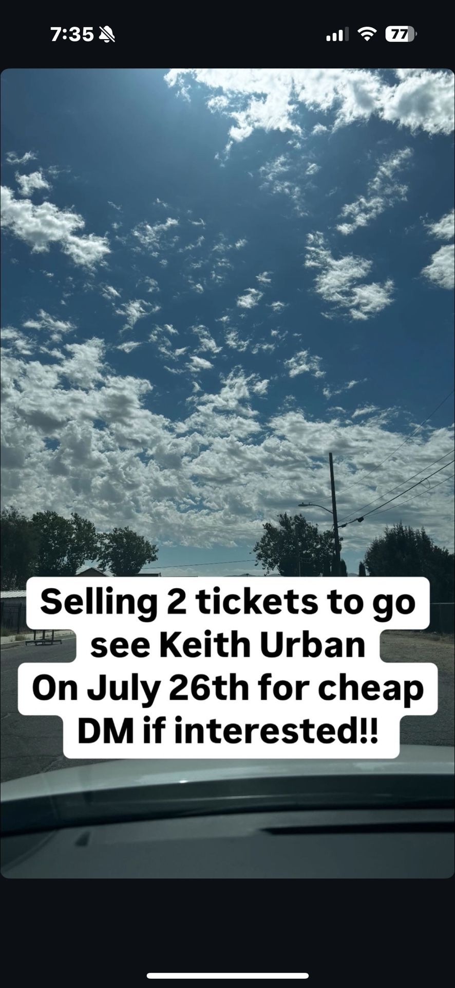 2 Keith Urban Concert Tickets For Sale !