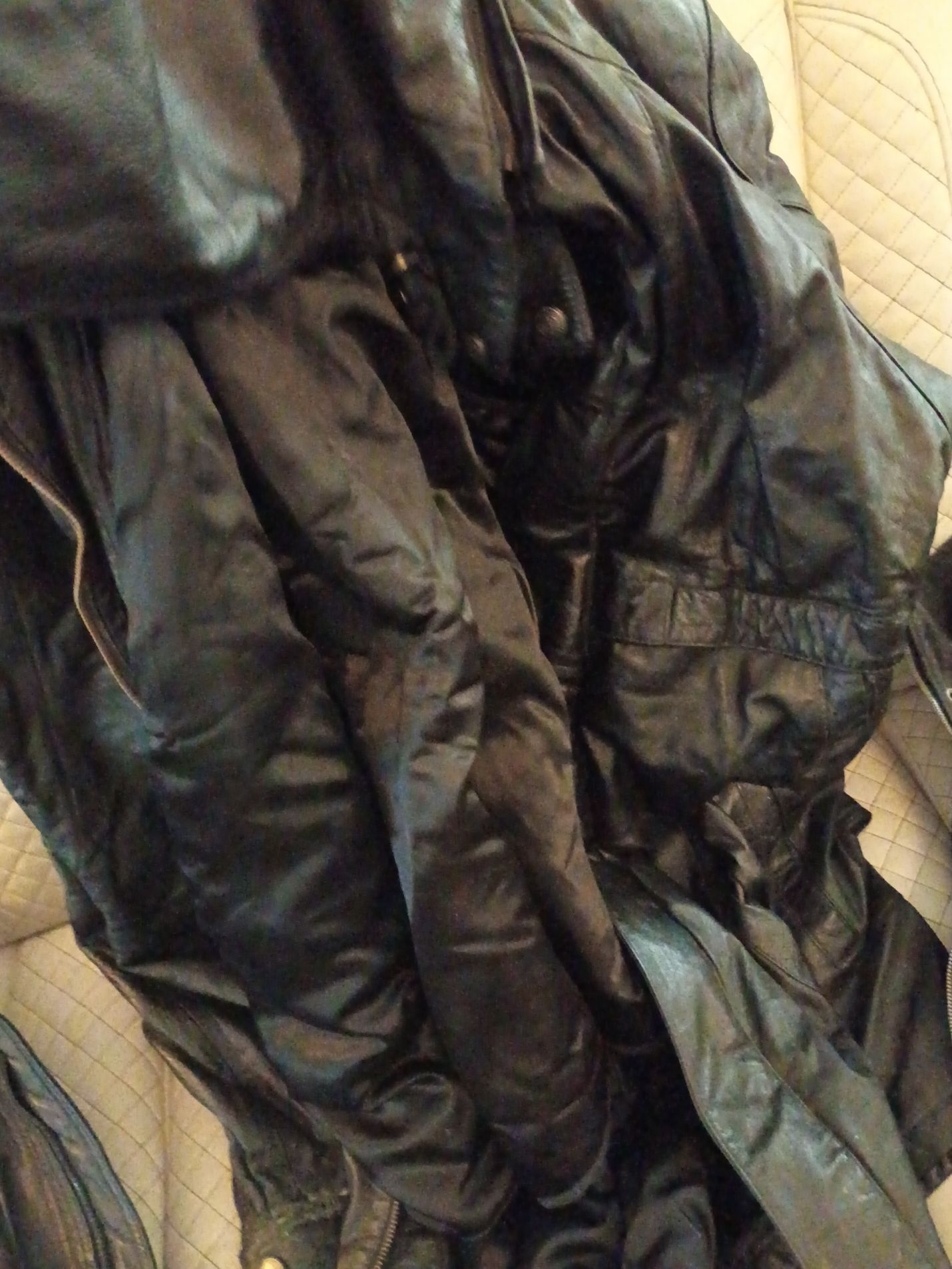 Men leather jackets one is medium other two 2x