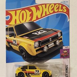 HOT WHEELS . COMPACT KINGS . 1973 HONDA CIVIC CUSTOM . (YELLOW VARIATION)