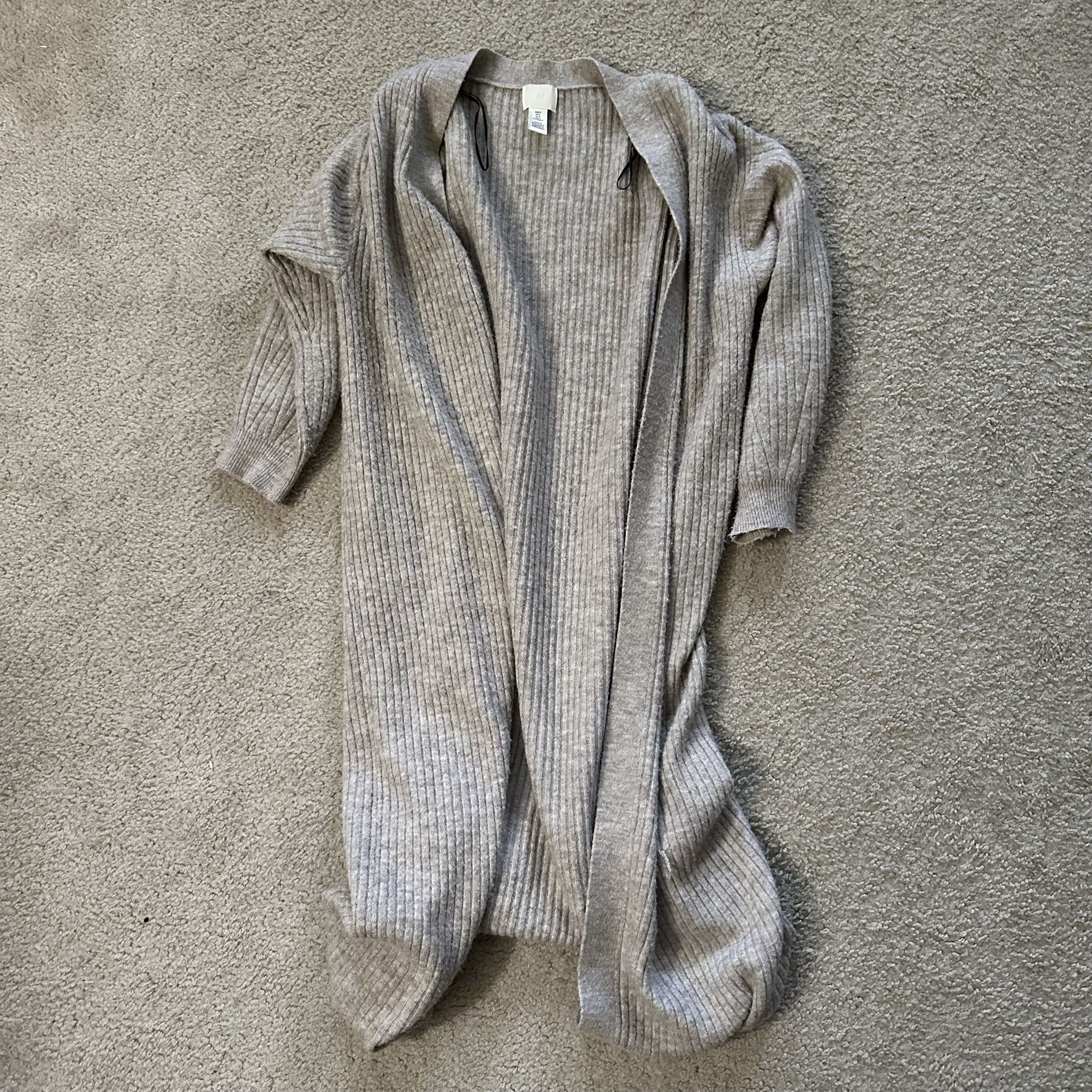 H&M Beige Knit Maxi Cardigan