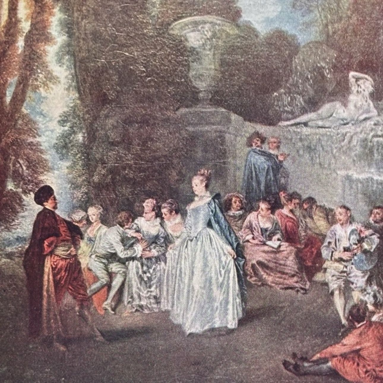 FÊTE CHAMPÊTRE French Jean-Antoine Watteau Fine Art Print 1900 Vintage Original Antique London England Printed Collectible France ARTIST