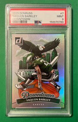 Saquon Barkley - 2025 Donruss Downtown PSA 9 - Eagles