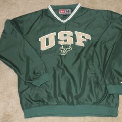 Vintage University of South Florida USF Bulls Pro-Player Windbreaker Pullover Size M