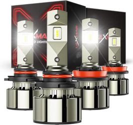 H11 9005 LED Bulbs Combo Kit, 9005/HB3 H8/H9/H16 Super Bright Bulbs with Cooling Fan,50k h Lifespan