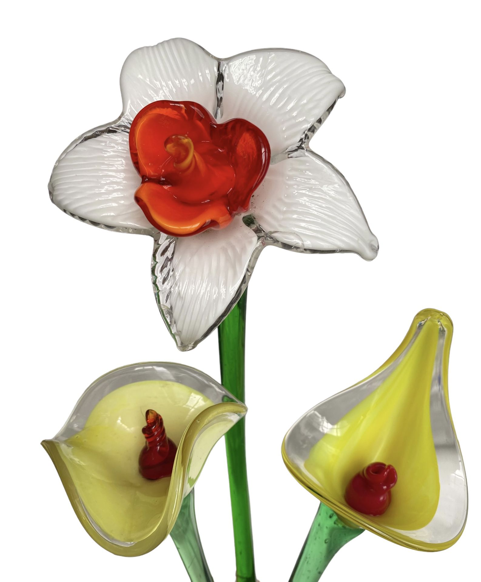 3 Long Stem Blown Glass Flowers Two 19’’. One 13 Inch . for Sale in Naples,  FL - OfferUp