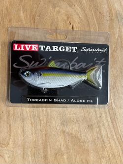 Live Target 4-1/2" Threadfin Shad Swimbait, Largemouth Bass Fishing lure, nee