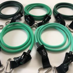 NEW Hypoallergenic Home Gym Resistance Bands Indoor Fitness Set (Stackable 150 lbs set) 
